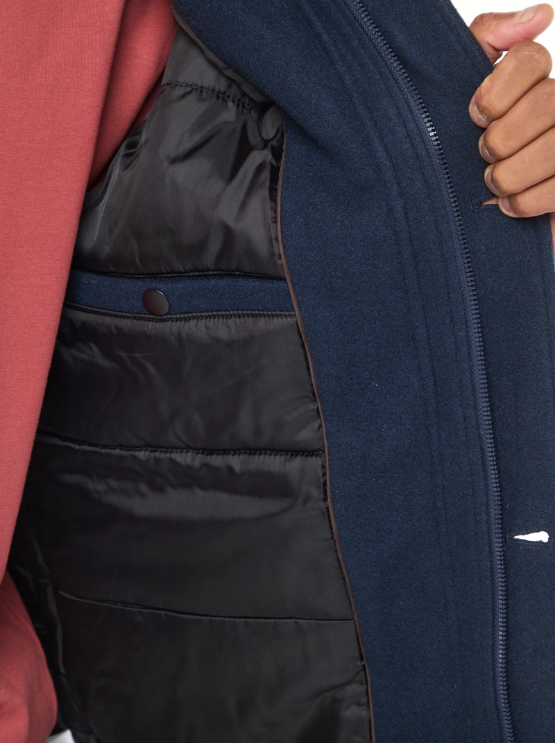 Jas met woleffect Blauw - Kiabi