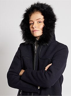 Jas met woleffect en capuchon - Kiabi