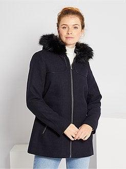 Jas met woleffect en capuchon - Kiabi