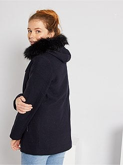 Jas met woleffect en capuchon - Kiabi