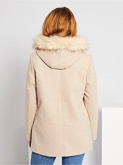 Jas met woleffect en capuchon - Kiabi