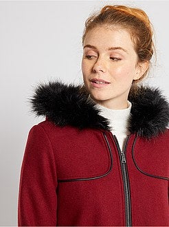 Jas met woleffect en capuchon - Kiabi