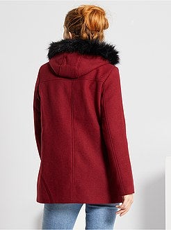 Jas met woleffect en capuchon - Kiabi