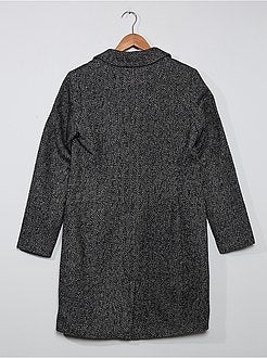 Jas met woleffect en visgraatmotief - Kiabi