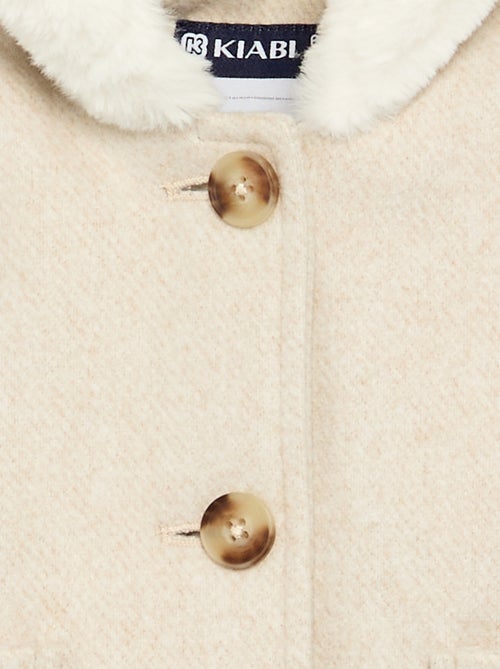 Jas met wollook gevoerd met imitatiebont - Kiabi