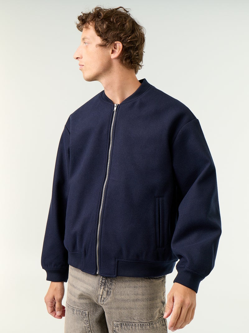 Jas van imitatie wol Blauw - Kiabi