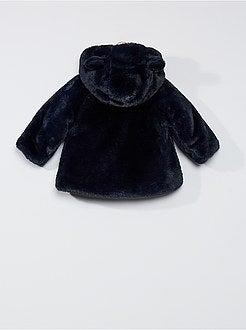 Jas van imitatiebont met capuchon met oortjes - Kiabi