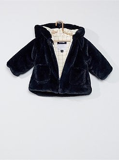 Jas van imitatiebont met capuchon met oortjes - Kiabi