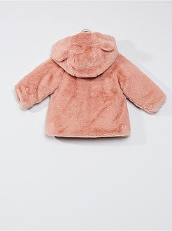 Jas van imitatiebont met capuchon met oortjes - Kiabi