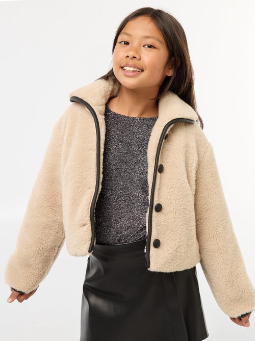 Jas van imitatiebont met drukknoopsluiting - Kiabi