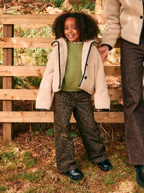 Jas van imitatiebont met drukknoopsluiting - Kiabi