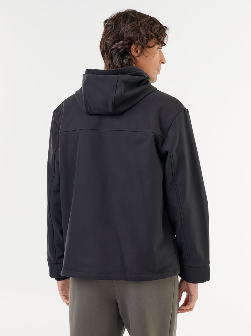 Jas van neopreen met capuchon en microfleece voering Zwart - Kiabi