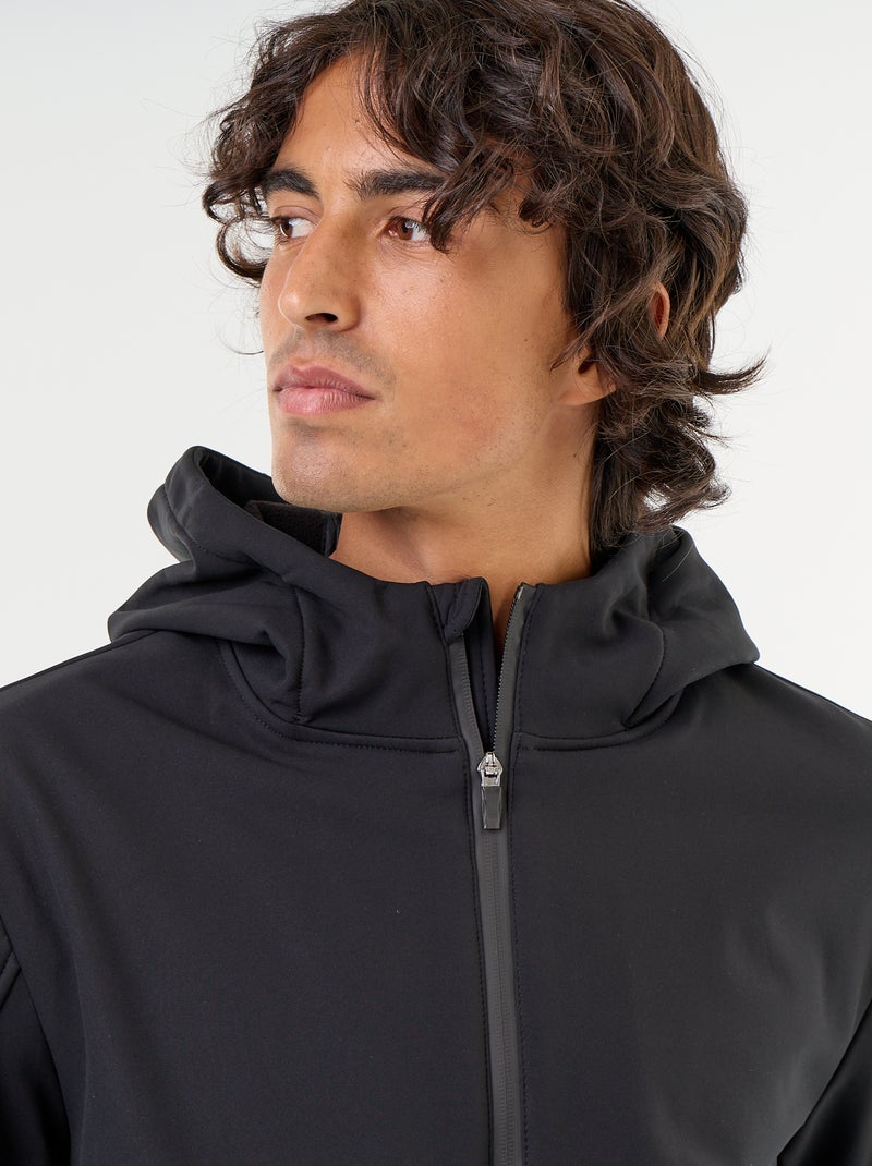 Jas van neopreen met capuchon en microfleece voering Zwart - Kiabi