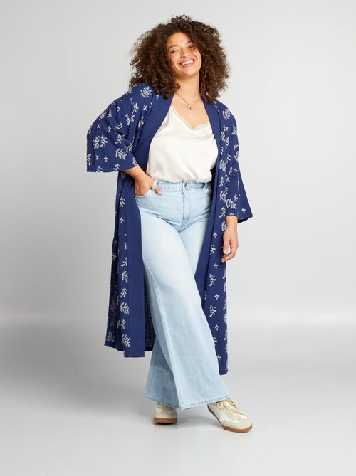 Jasje in kimonostijl met borduursel - Kiabi