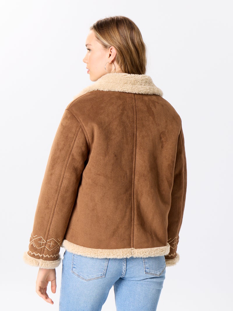 Jasje in schapenvachtlook Bruin - Kiabi