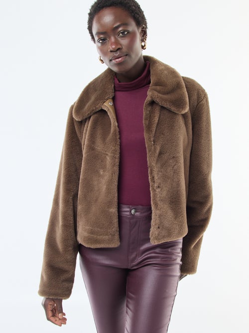 Jasje van imitatiebont met drukknoopsluiting - Kiabi