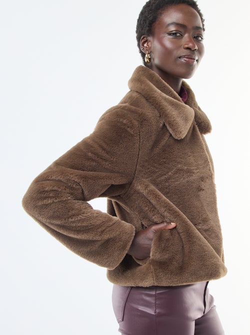 Jasje van imitatiebont met drukknoopsluiting - Kiabi