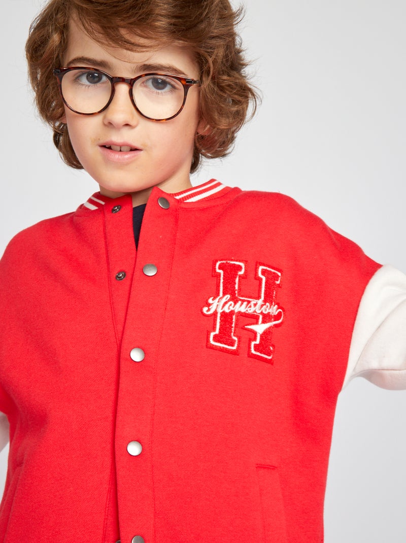 Jasje van joggingstof in collegestijl Rood - Kiabi