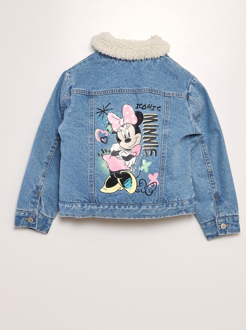 Jasje van spijkerstof en met schapenvacht effect 'Minnie' BLAUW - Kiabi