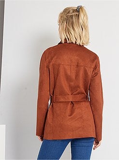 Jasje van suèdine met ceintuur - Kiabi