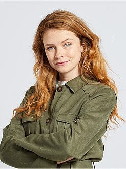 Jasje van suèdine met ceintuur - Kiabi