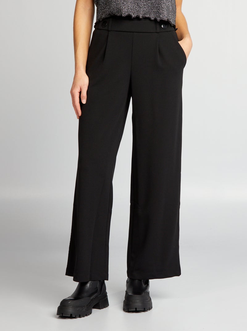 JDY - Wijde broek met hoge taille ZWART - Kiabi