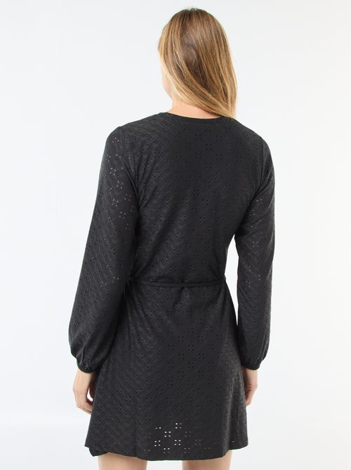 JDY | Jurk met lange mouw en Engels kant - Kiabi