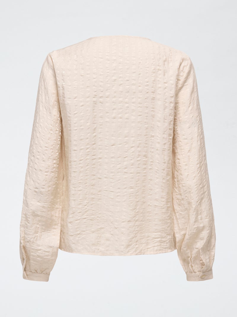 JDY-top met V-hals Biege - Kiabi