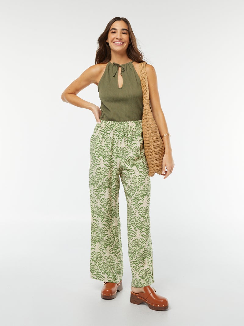 JDY | Wijde broek met print GROEN - Kiabi