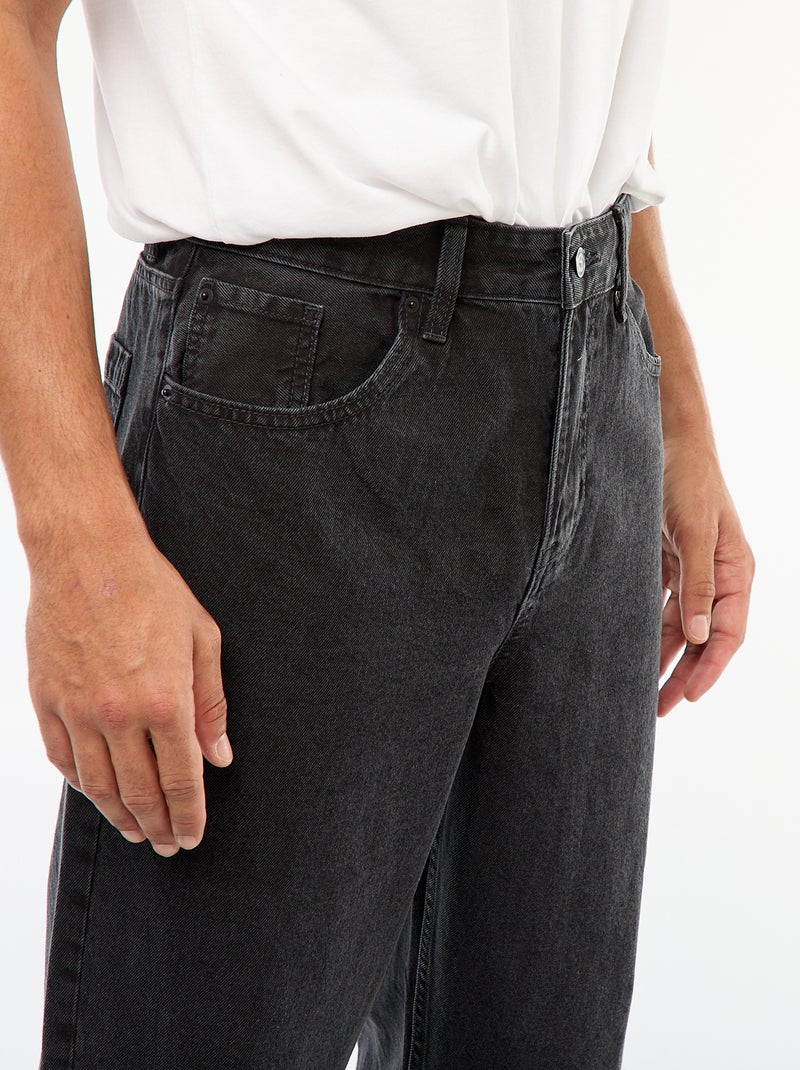 Jeans - wijd model / met wijde pijpen en 5 zakken Grijs - Kiabi