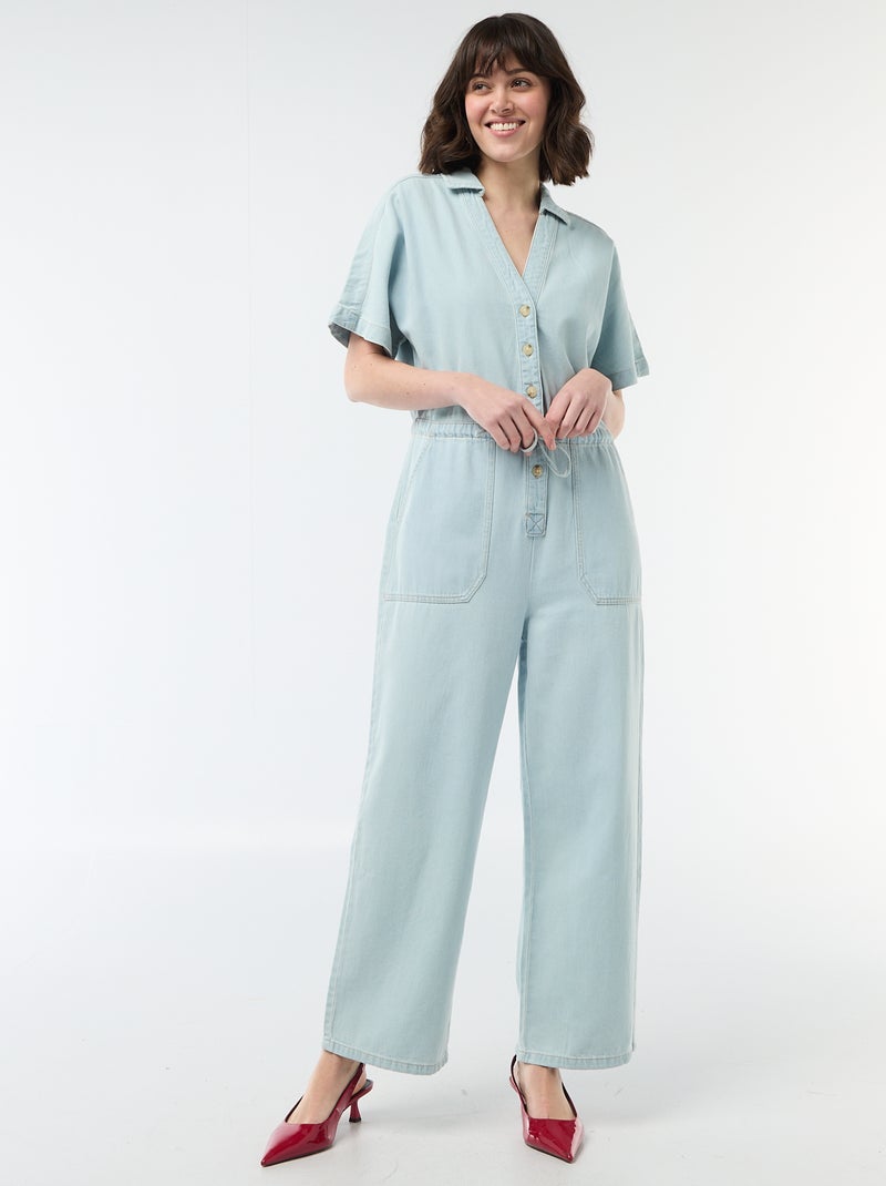 Jeans jumpsuit met korte mouwen Blauw - Kiabi