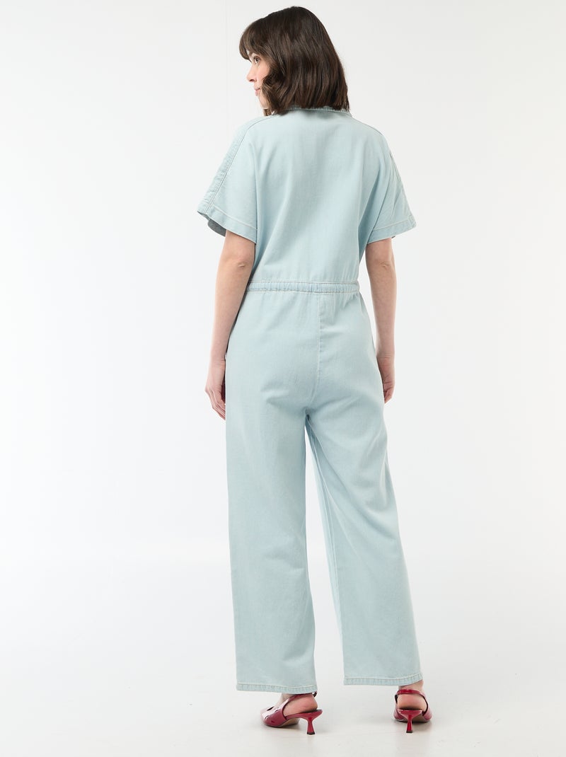Jeans jumpsuit met korte mouwen Blauw - Kiabi
