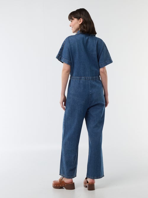 Jeans jumpsuit met korte mouwen - Kiabi