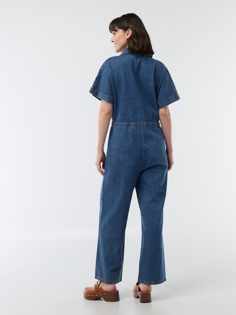 Jeans jumpsuit met korte mouwen Blauw - Kiabi