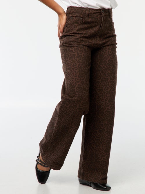 Jeans met brede pijpen en hoge taille - Kiabi