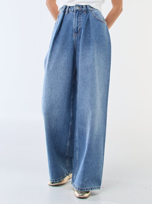 Jeans met brede pijpen en hoge taille - Kiabi