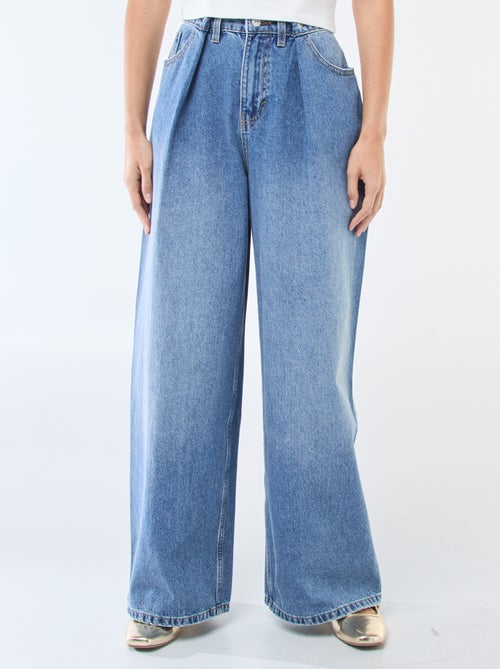 Jeans met brede pijpen en hoge taille - Kiabi