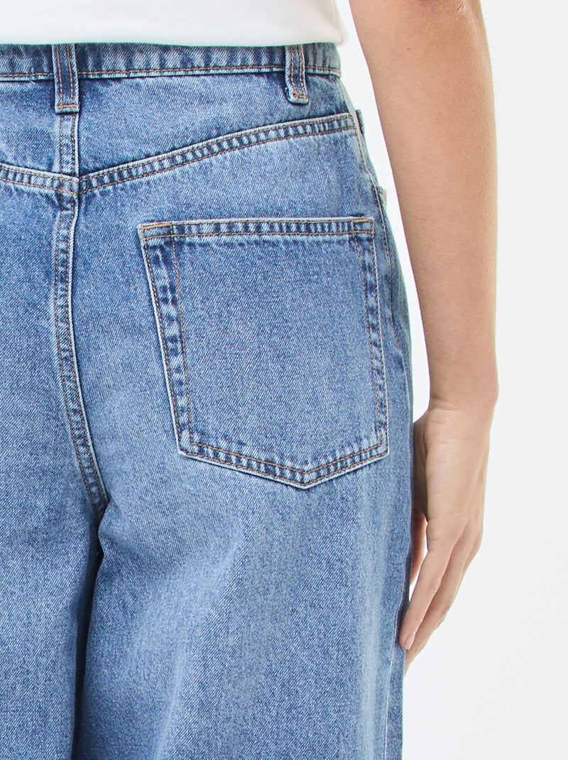 Jeans met brede pijpen en hoge taille Blauw - Kiabi