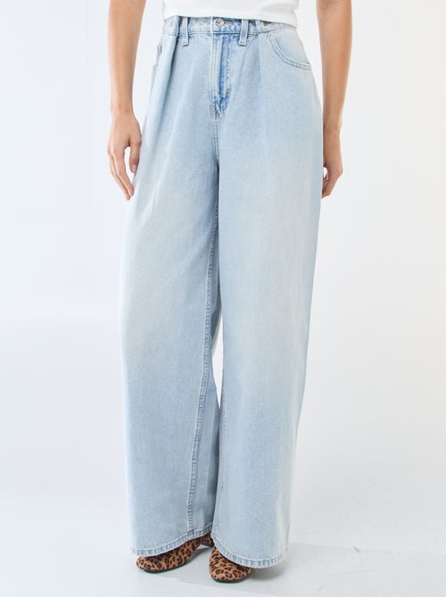 Jeans met brede pijpen en hoge taille - Kiabi