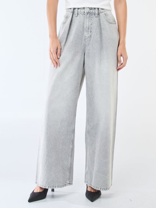 Jeans met brede pijpen en hoge taille - Kiabi
