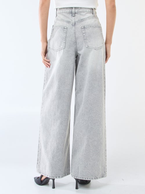 Jeans met brede pijpen en hoge taille - Kiabi