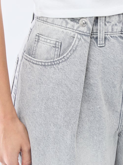 Jeans met brede pijpen en hoge taille - Kiabi