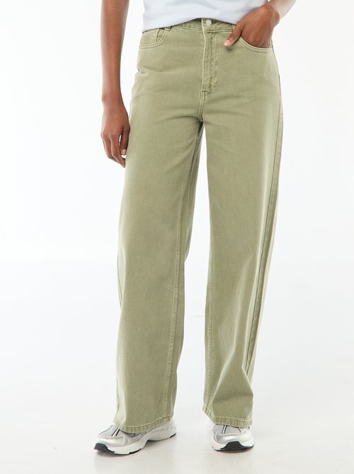 Jeans met brede pijpen en hoge taille - Kiabi
