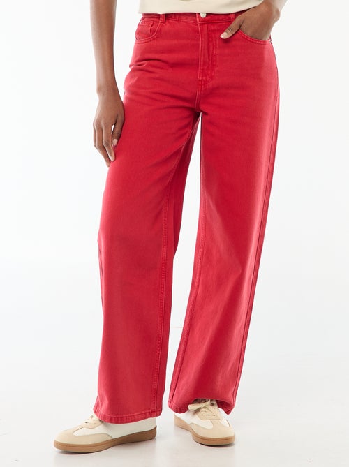 Jeans met brede pijpen en hoge taille - Kiabi