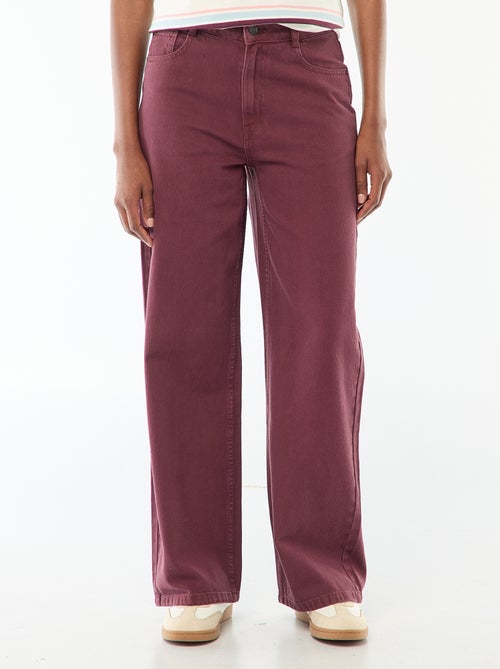 Jeans met brede pijpen en hoge taille - Kiabi