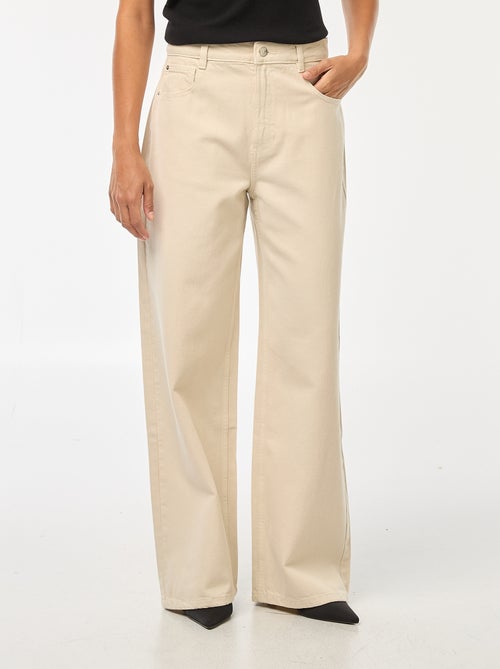 Jeans met brede pijpen en hoge taille - Kiabi