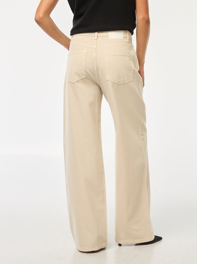 Jeans met brede pijpen en hoge taille Wit - Kiabi