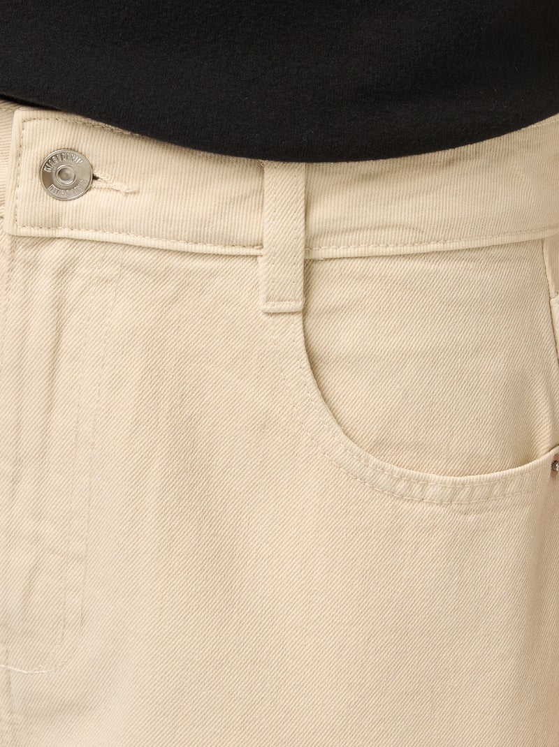 Jeans met brede pijpen en hoge taille Wit - Kiabi