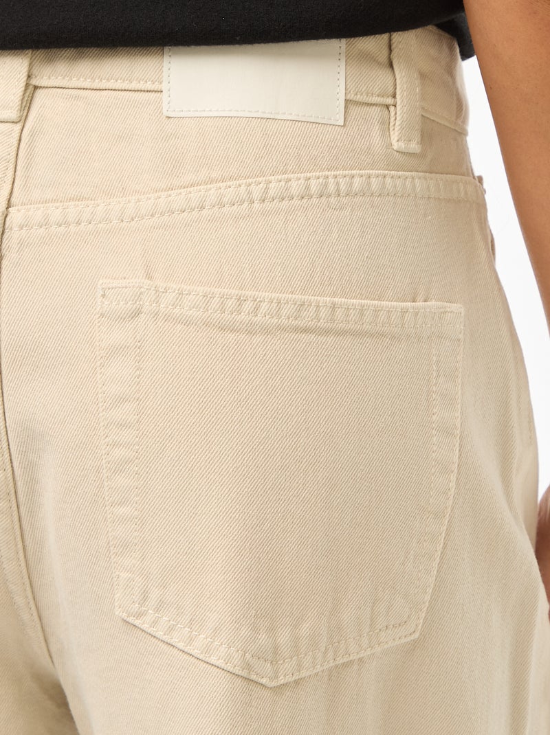 Jeans met brede pijpen en hoge taille Wit - Kiabi