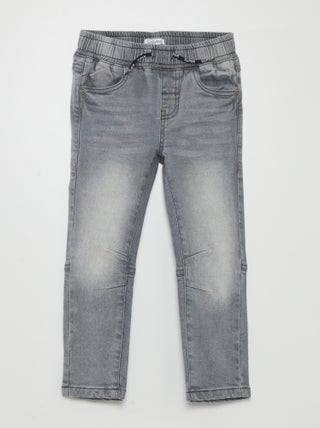 Jeans met elastische tailleband en aantrekkoordje